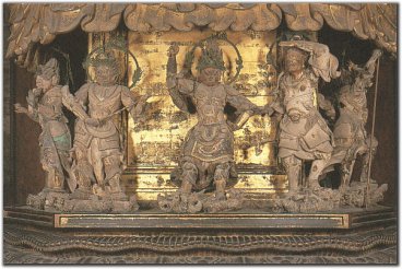 Panel Showing some of the 12 Generals beneath Yakushi Nyorai, Toji Temple, Kyoto, courtesy healing-touch.co.uk