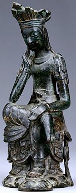 Seated Bodhisattva, Gilt Bronze, 7th Century, Korea Seated Bodhisattva, Gilt Bronze, 7th Century, Korea
