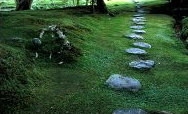 Stepping stones in the Zen Garden of Saiho-ji Temple, Kyoto, Japan; Photo by Frantisek Staud 