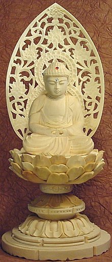 Amida Buddha sitting atop a lotus -- available for online purchase