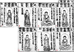 Shichibutsu Yakushi drawings in the 1690 Butsuzozui.