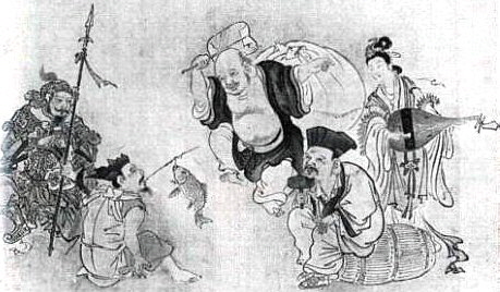 Five of the Gods of Fortune by Kano Tanyu Five of the Gods of Fortune by Kano Tanyu