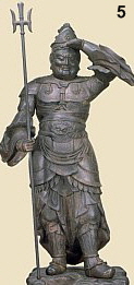 Bishamonten, Heian Era, Kurama Temple (Kyoto), National Treasure, Wood, H = 176 cm. 