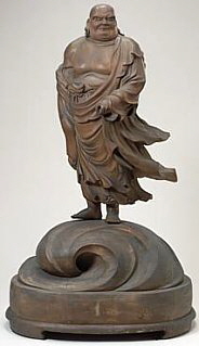 Daruma crossing the Sea (or Yangtze River), by Niiro Chunosuke.