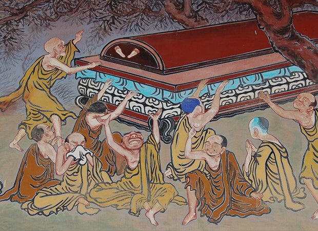 Death of Buddha, Donghaksa Temple, Korea