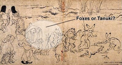 Frolicking Animals, Fox, Rabbit, Tanuki