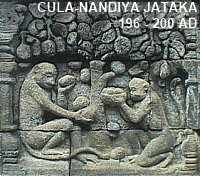 Cula-Nandiya Jataka -- Monkey sacrifices himself for mother.