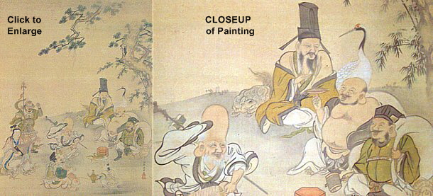 Seven Gods of Good Fortune, by Kano Yasunobu, 17th Century Seven Gods of Good Fortune, by Kano Yasunobu, 17th Century