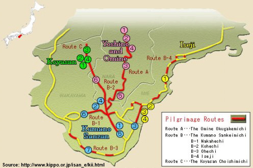 Sacred Sites and Pilgirmage Routes in the Yoshino and Kumano area of Japan's Kii Mountain Range