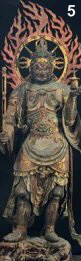 Tamonten, 12th century, Joruriji Temple (Kyoto), Wood, H = 167 cm. Stupa in left hand. National Treasure. 