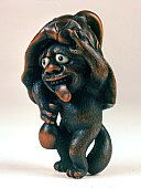 Wood Netsuke. Tanuki with sake bottle. https://picasaweb.google.com/100568504365200477176/Netsuke?authkey=Gv1sRgCIP_udmZ_MzvrQE&feat=flashalbum#5663538374568617266