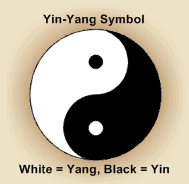 Tao - Symbol of Yin and Yang; White represents Yang, Black represent Yin.