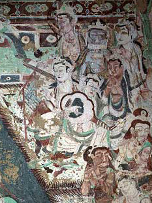 Apsaras playing music (Dunhuang, China)