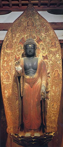 Standing Shaka Nyorai, Renpashiki Style Drapery, Murooji Temple, Nara 