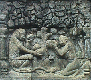 Cula-Nandiya Jataka; Balustrade Reliefs 196 - 200 AD