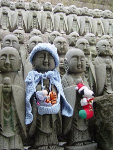 Jizo Statues at Hase Dera in Kamakura, Japan