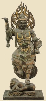 Koumokuten (Virupaksa), -94 cm Wood with Pigments, Heian Era 12th C, Houryuu-ji Temple