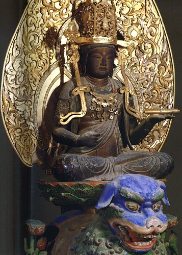 Monju atop lion, Seiryoji Temple, Kyoto.