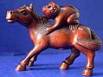 Monkey riding Horse, Courtesy rubylane.com, Japanese Netsuke