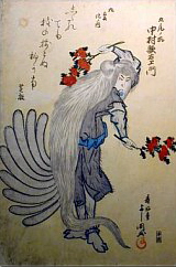 9-tailed-fox-woodblock-by-yoshikuni