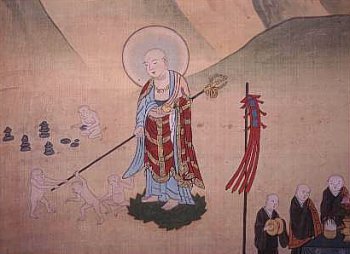 Jizo as depicted in the Tateyama Mandala