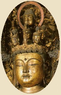 Closeup of 1000-Armed Kannon at Sanjusangendo Temple in Kyoto