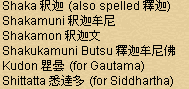 Japanese Readings for Shaka Nyorai (the Historical Buddha) Japanese Readings for Shaka Nyorai (the Historical Buddha)