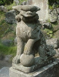 Koma-inu outside Hansobo Shrine, Kamakura