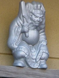 Shoki protector above entrance to Kyoto home