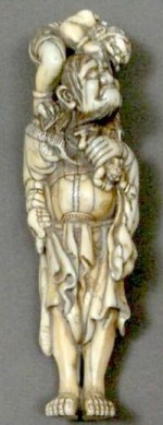 Shoki, Ivory Netsuke, 1701 to 1800, courtesy Sloan's Auctioneers & Appraisers