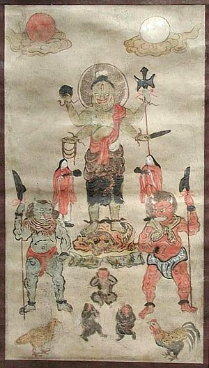 Folk Painting of Shoumen Kongou Folk Painting of Shoumen Kongou
