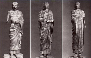 Three of the Ten Disciples, 734AD, Kofukuji, Sharihotsu, Mokukenren, and Kasen-en