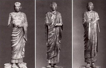 Three of the Ten Disciples, 734AD, Kofukuji, Sharihotsu, Mokukenren, and Kasen-en Three of the Ten Disciples, 734AD, Kofukuji, Sharihotsu, Mokukenren, and Kasen-en