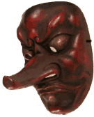 Modern Tengu Mask (wood and lacquer)