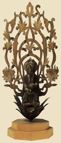 Tennin playing a type of flute (tatebue), 7th Century, Wood
