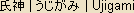 Ujigami - Japanese spelling Ujigami - Japanese spelling