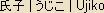 Ujiko - Japanese spelling