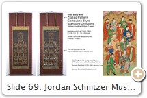 Slide 69. Jordan Schnitzer Museum of Art, Oregon. Nanboku-chō era. Cartouche Style. Zigzag Pattern. Standard Grouping. PHOTO OF THE THIRTEEN: Jordan Schnitzer Museum of Art. PHOTO OF THE TEN KINGS: Korean painting, Edo era, Jordan Schnitzer Museum of Art.