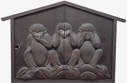 Wooden Plaque of Three Monkeys