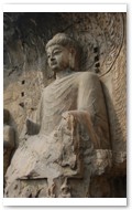 Another view of Vairocana (Jp. = Dainichi Nyorai) at Fengxian Temple 奉先寺. 17 meters in height; limestone.