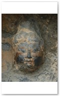 Bodhisattva Head. Near Guyang Grotto 古阳洞 (#1443). Northern Wei Dynasty 386-534 AD; the oldest cave at Longmen.