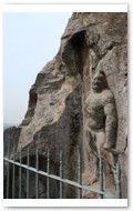Leigutai Caves 擂鼓台. Also called Dawanwufo-dong 大万伍佛洞, Tang Dynasty 618-907 AD. Vajrapani (Jp. = NIŌ).