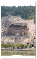 West Side. Longmen Caves. Fengxian Temple at center.