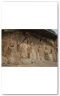 Moya Three Buddha Niche 摩崖三佛, aka Trikala Buddha (Three Buddha) Grottoe, Tang Dynasty carvings.