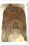 Binyang North Cave #104, Tang Dynasty 650 - 683 AD, 
Buddha and attendants