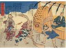 Fanning air to get the carp streamer (koinobori) aloft. Boys festival (Tango no Sekku). By Utagawa Kuniyoshi (1797-1861). Courtesy of kuniyoshiproject.com/More Fun with Raccoon Dogs.htm