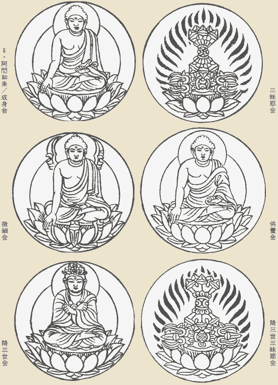 Ashuku Buddha in Japanese Mandala Artwork