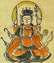 Benzaiten, Eight Armed, Cut Out from Yoshino Mandala