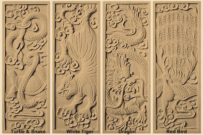 Old Jade Book Chinese Animal Four Dragon White Tiger Phoenix Dragon Turtle 