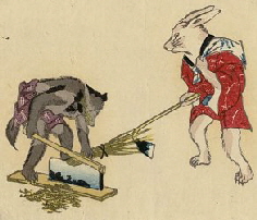 Tanuki and Rabbit, Japanese, Edo period, MFA Collection.